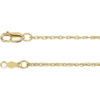 A product image of 1.25mm rope chain in 14k yellow, rose, or white gold.