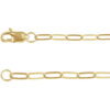 A product image for a gold paperclip style chain necklace.