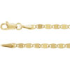 A product image of a 14k yellow gold mirror chain.