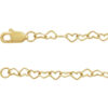 A product image of a 14k gold heart chain link necklace.