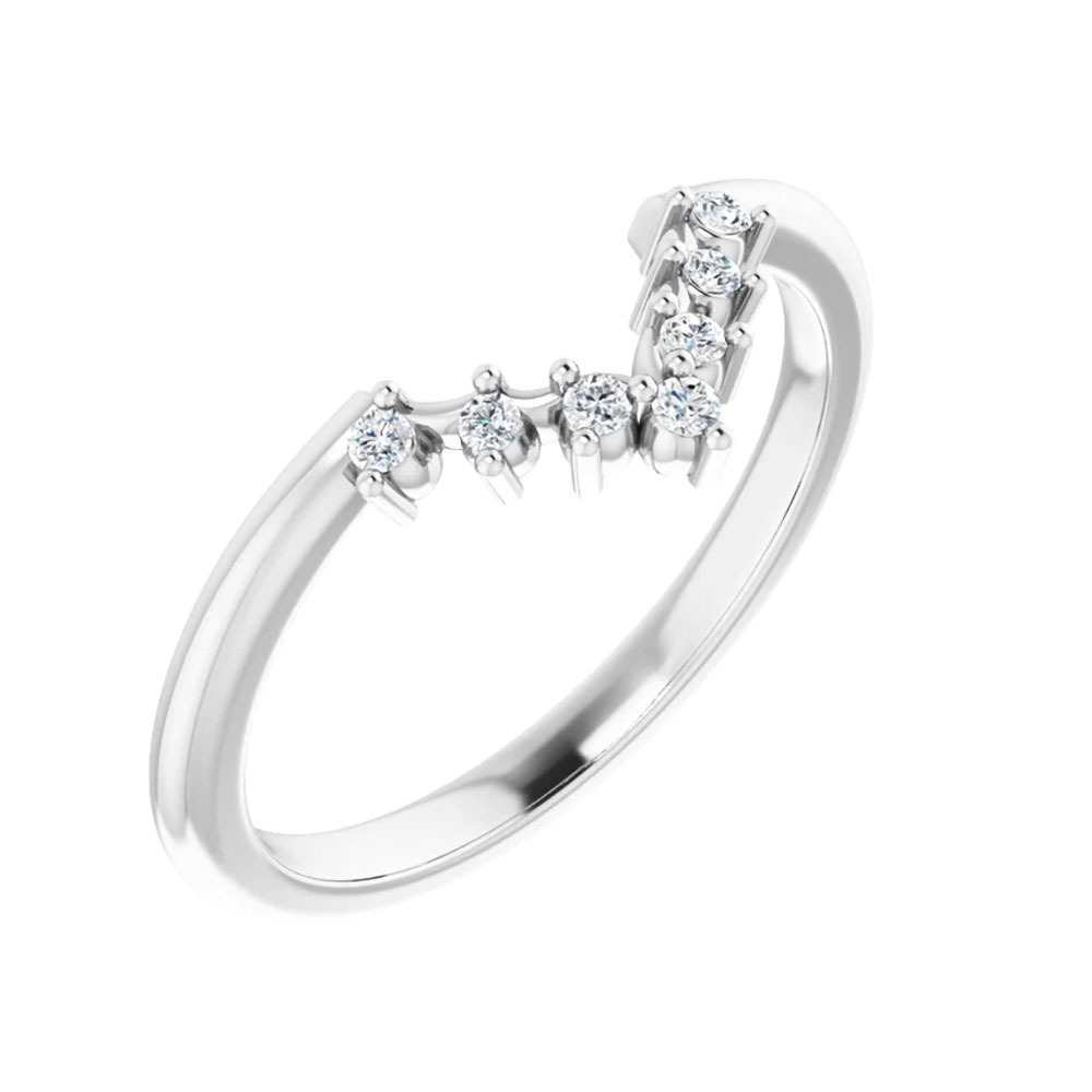 The matching band that perfectly complements our cluster engagement ring, enhancing its sparkle with unified elegance.