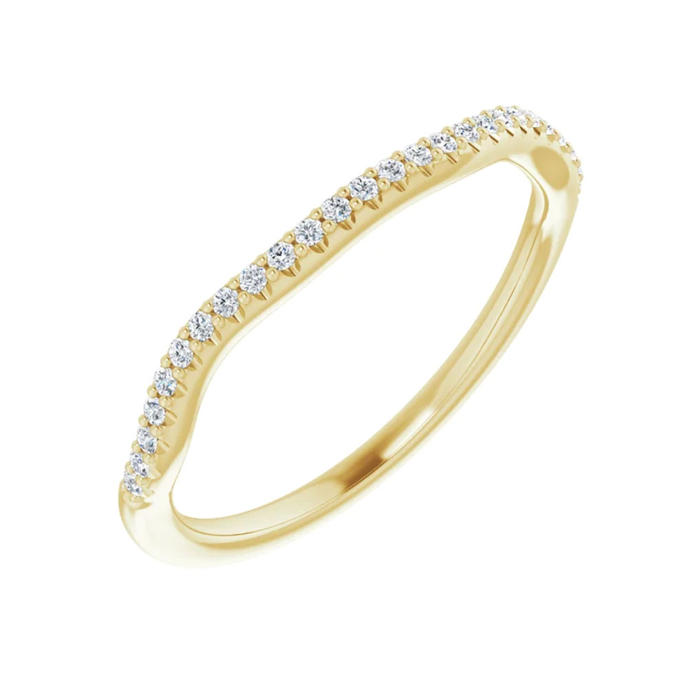 The complementary band perfectly tailored to enhance our .70 carat oval diamond ring's elegance.