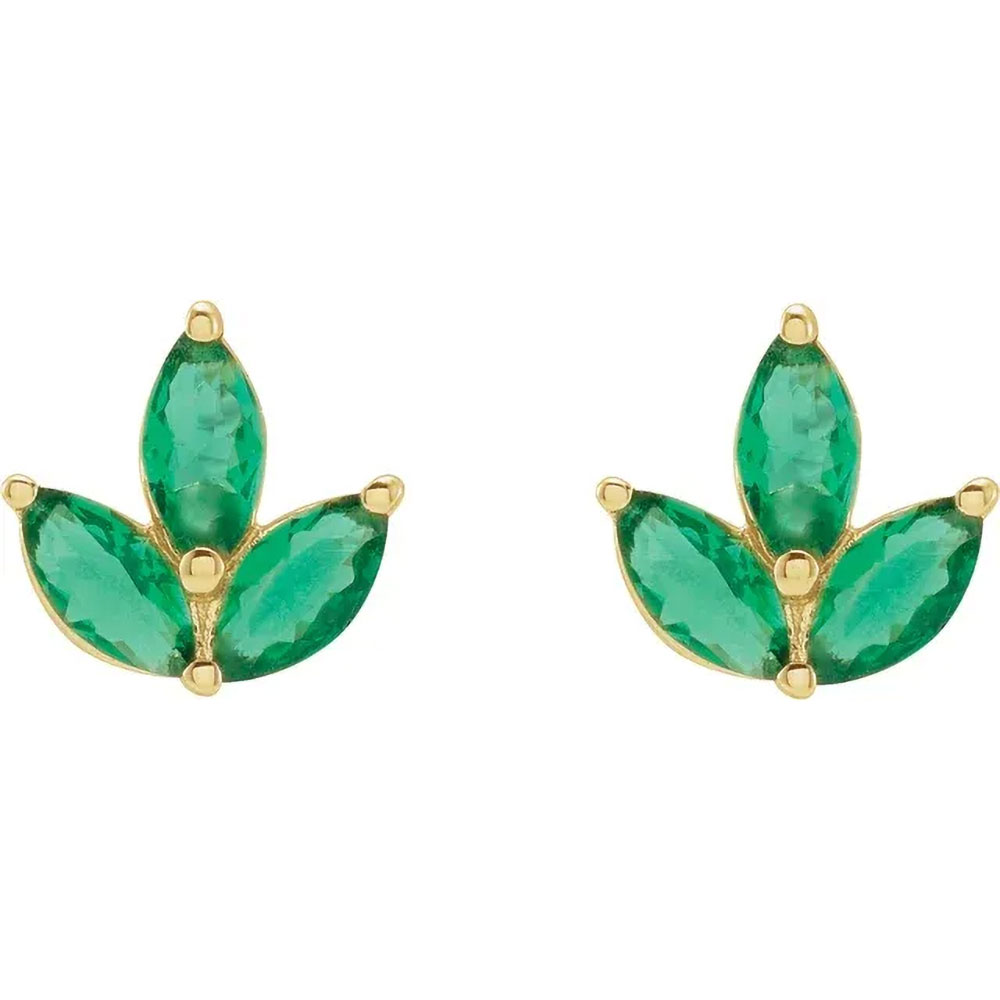 Gold Earrings featuring an exquisite emerald cluster design, marrying artisan craftsmanship with the beauty of nature.