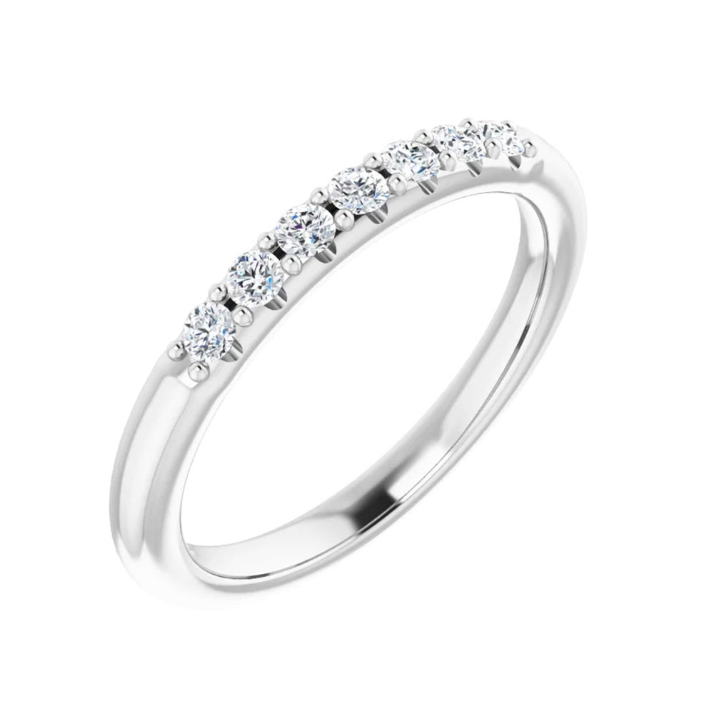 A matching bridal band that elegantly pairs with our asscher lab-created diamond ring, symbolizing a perfect union.