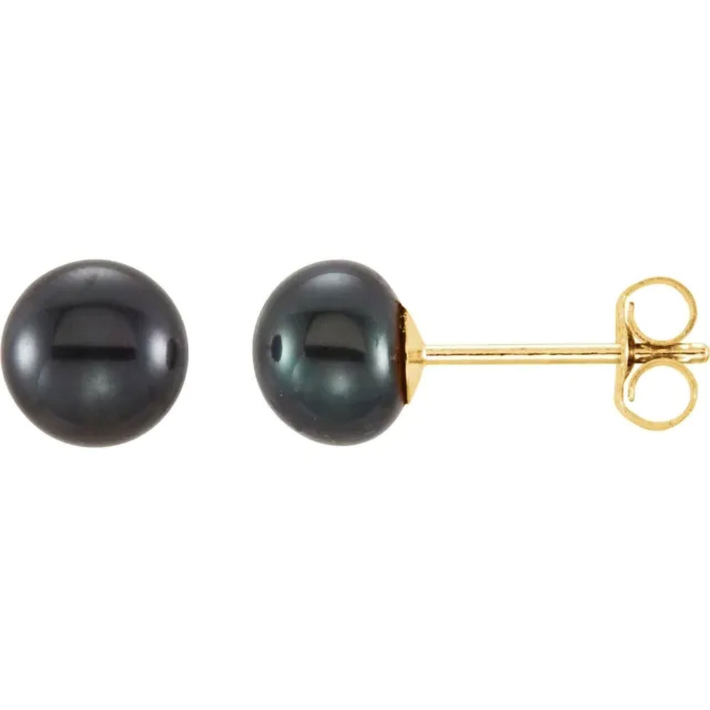 Discover monochrome elegance with black freshwater pearl earrings, a statement of sophisticated contrast.