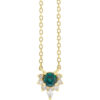 Embrace the mystical allure of alexandrite, this gold necklace with diamond accents is a statement of rare beauty.