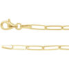 A product image of a paperclip necklace in 14k yellow gold.