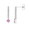 Drop earrings with a slender bar of 14k gold, punctuated by pink sapphires for a dash of playful sophistication.