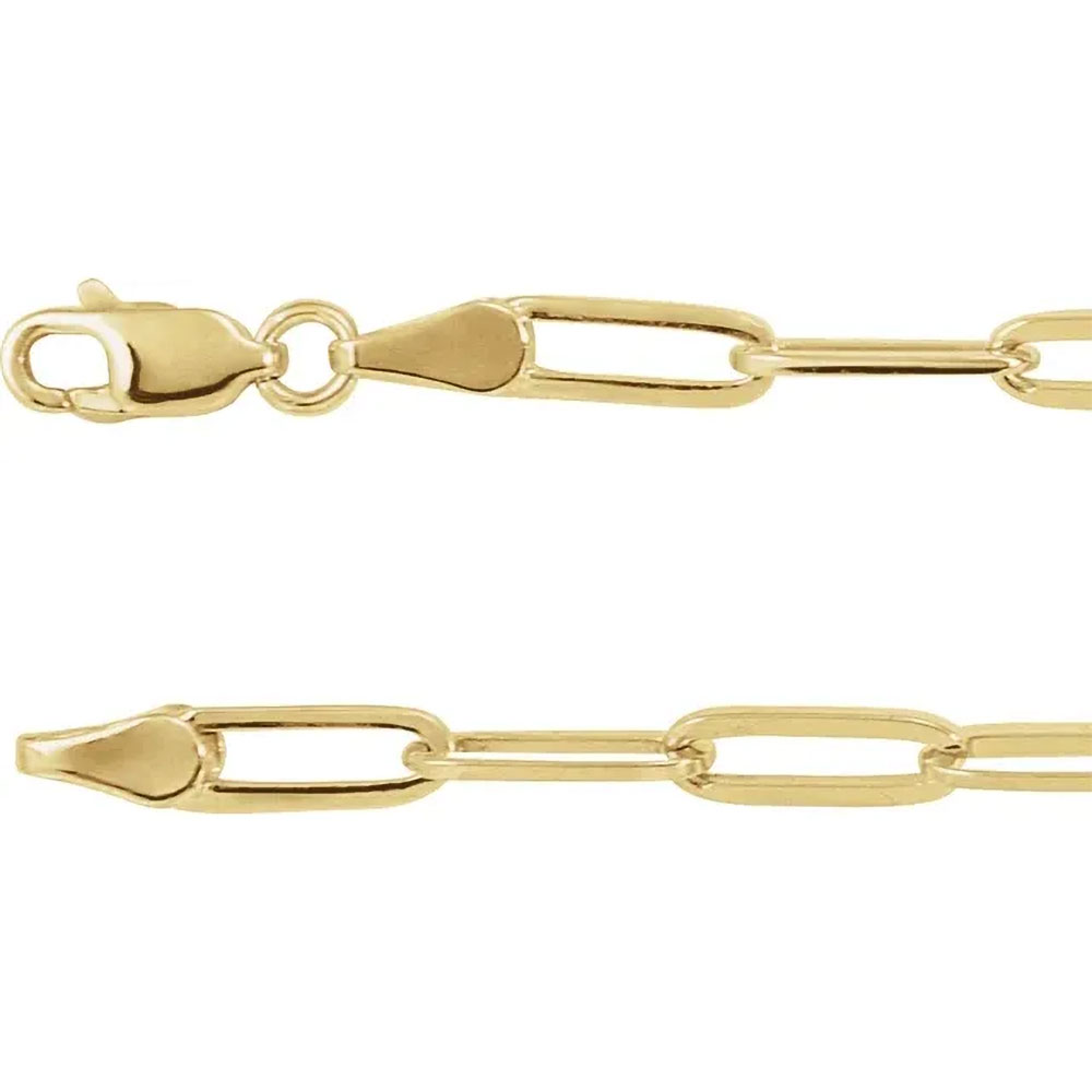 Chic and trendy, our 14k gold paperclip bracelet is the ultimate accessory for the fashion-conscious.