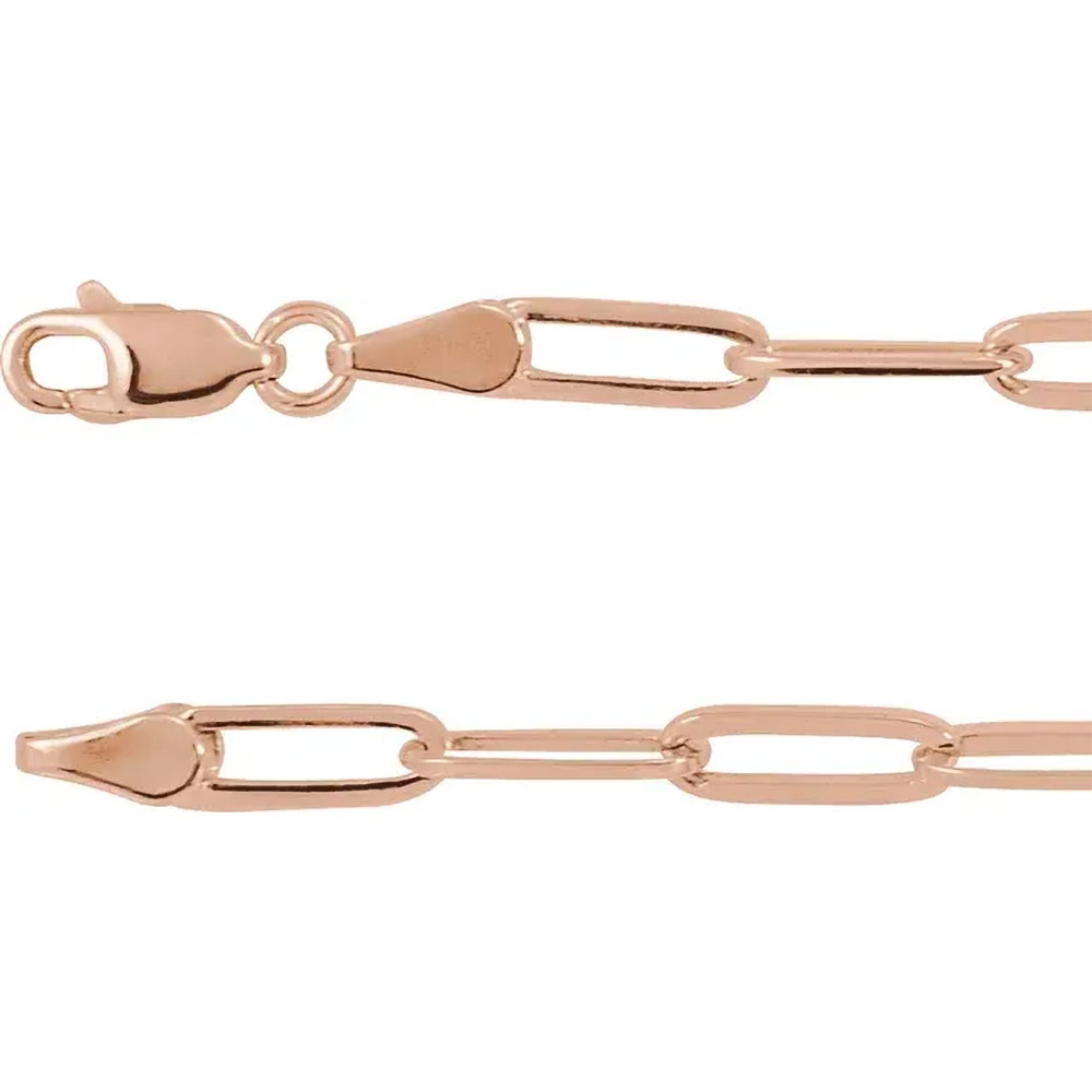 Bold and beautiful, our 3.85mm solid 14k gold paperclip bracelet is a statement of contemporary style and luxury.