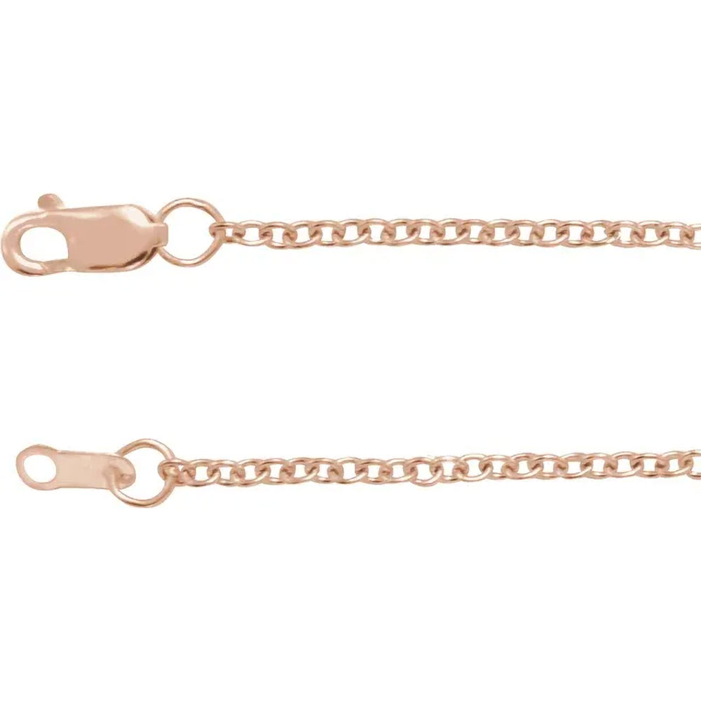 Step into luxury with our 1.5mm 14k gold cable chain bracelet, embodying a blend of timeless elegance and modern sophistication.