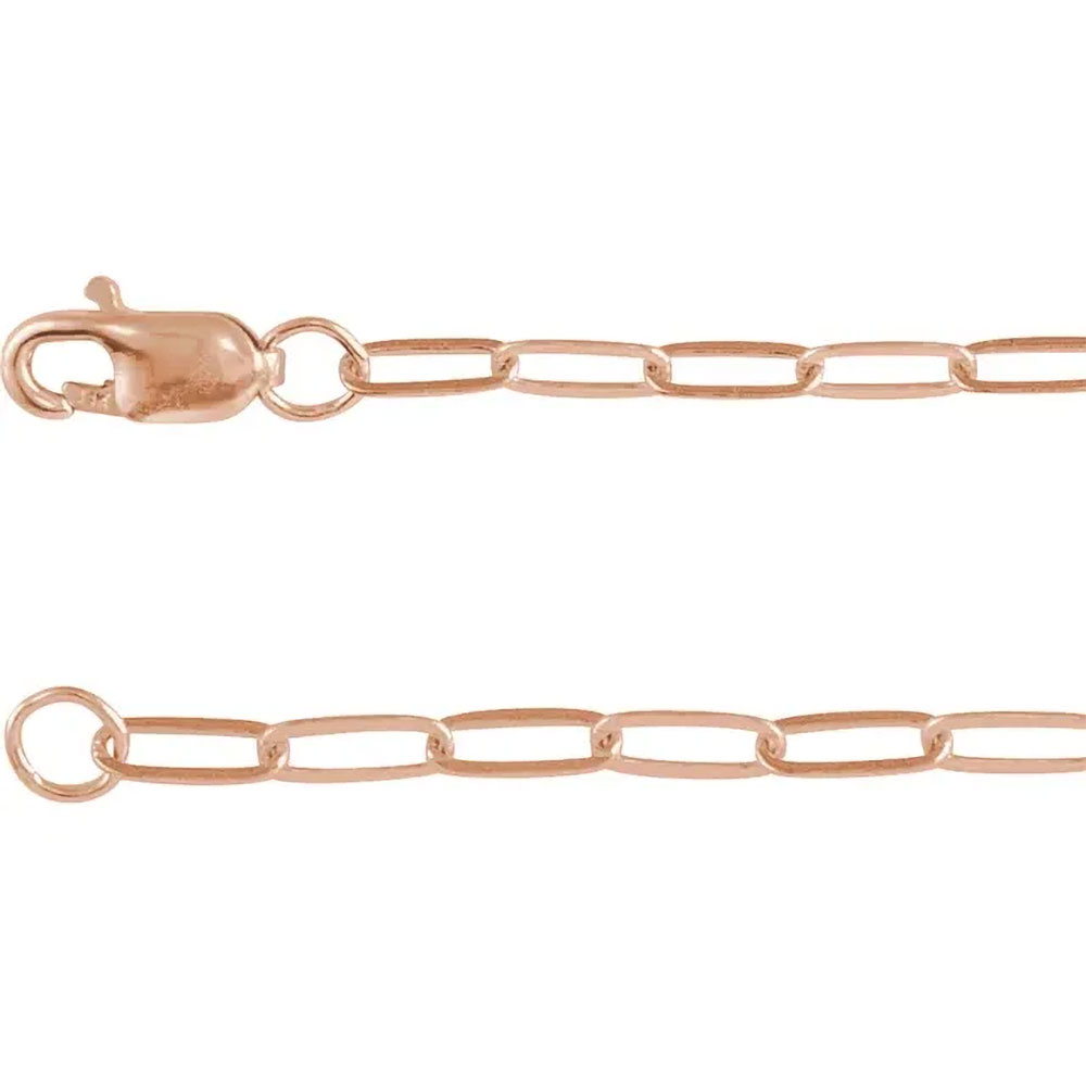 Solid gold 2.1mm Paperclip Style Chain Bracelet, a testament to sophisticated taste and timeless fashion.